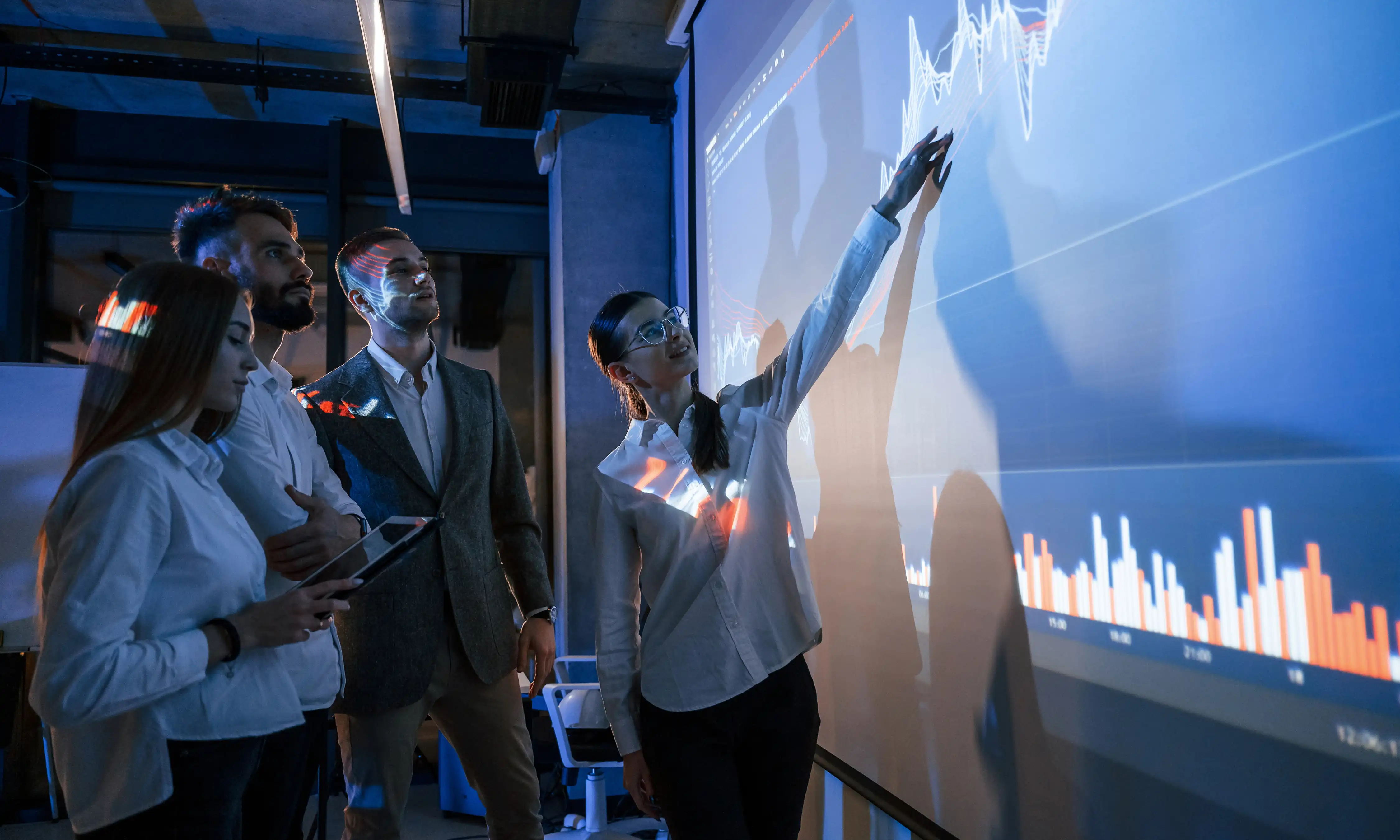 Dynamics Monk D365 supply chain team analyzing real-time demand signals, data analytics, and forecasting to gain competitive advantage.
